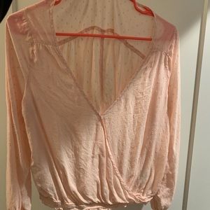 long sleeve low cut top